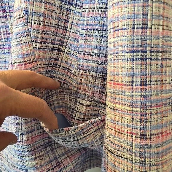 Talbots Pastel Tweed Double-Breasted Blazer in Pink, Blue, Lavender - Picture 5 of 15